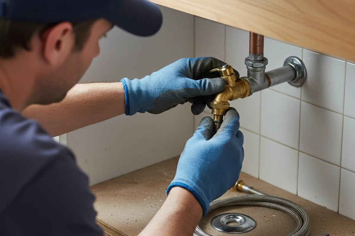 Shutoff valve and fitting work during Burst Pipe Repair in Appleton